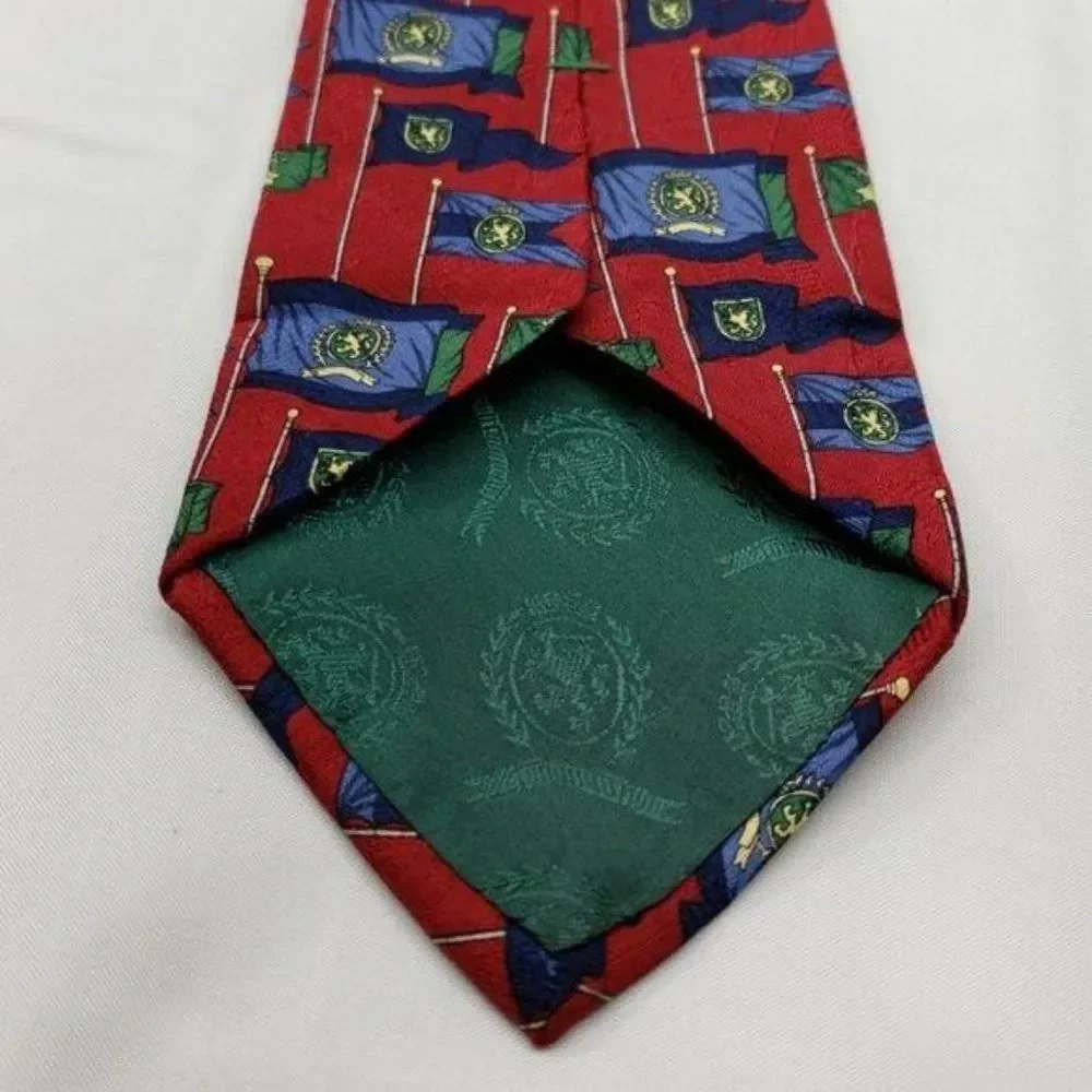 Tommy Hilfiger red countrys flags mens tie‎